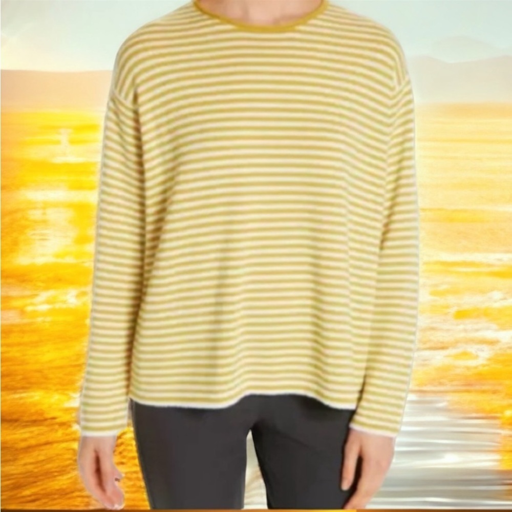 $258 XXS Eileen Fisher Merino Wool Top XXSmall 2 Vintage Italian Yarn Stripe NWT